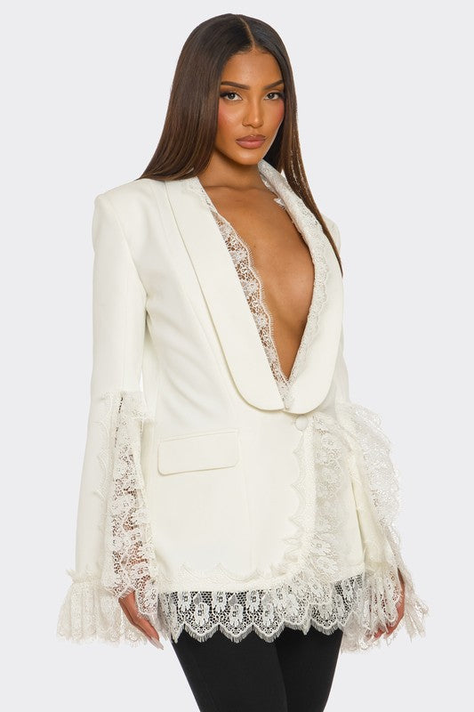 Graceful Lace Blazer